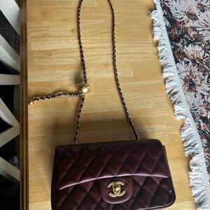 Chanel Dark Red Quilted Crossbody Bag